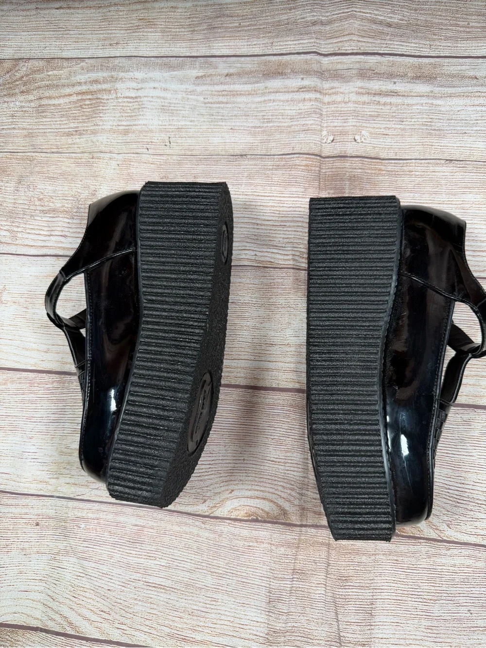 Demonia Mary Jane Glossy Black Patent 3in Platform Creeper-214 - Goth